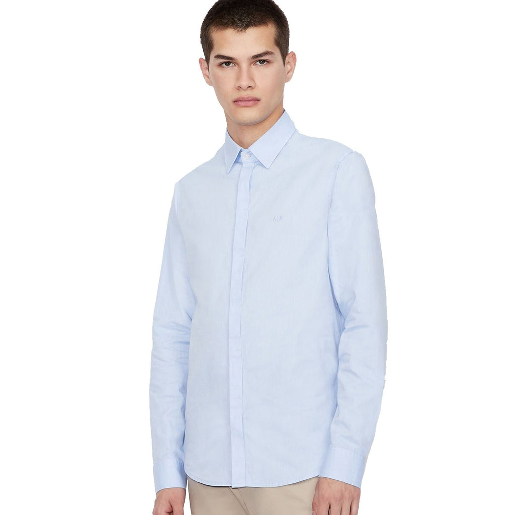 Armani Exchange Cotton Oxford Shirt 8NZCGB Z8ANZ 0536 Light Blue