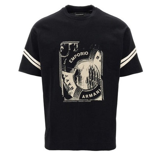 Emporio Armani Heavyweight Jersey T-Shirt 6R1TA7 1JWZZ 00B8 Black