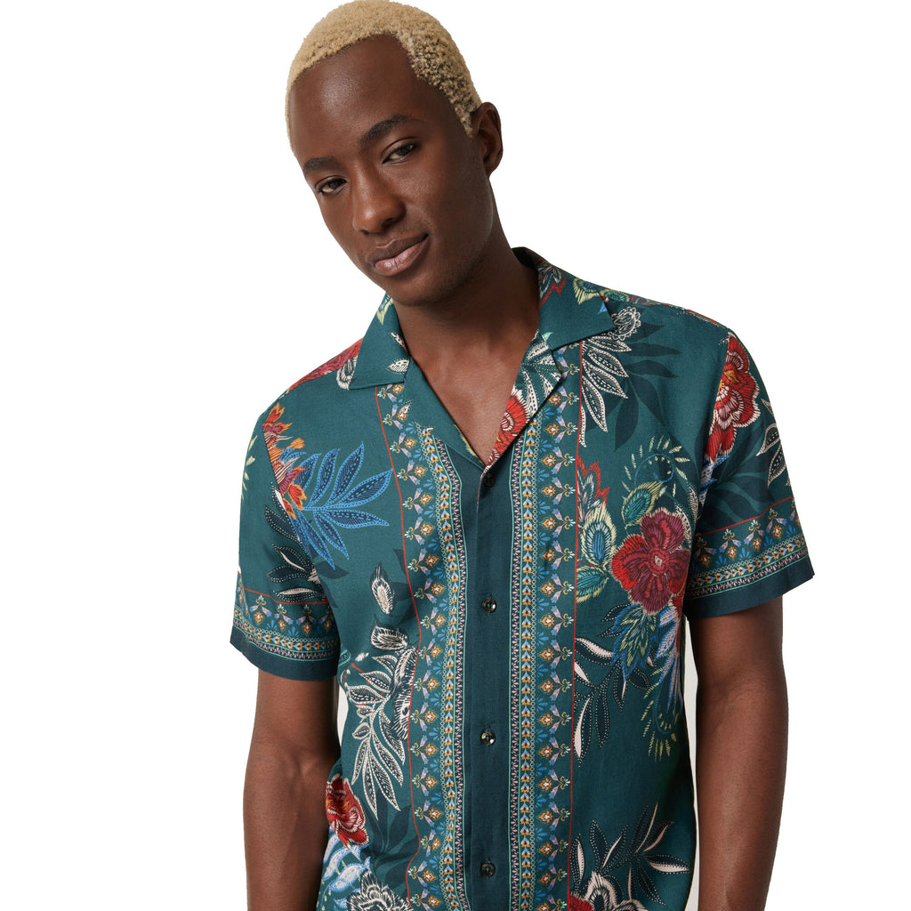 Politix Cuban Shirt HS60S 60303745 Montgomery Green