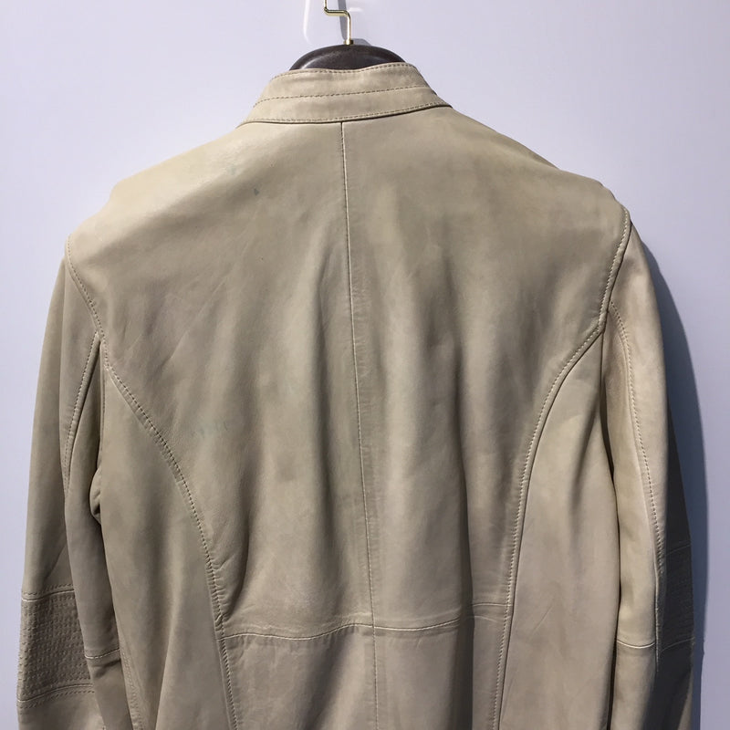 Politix Beige Leather Jacket