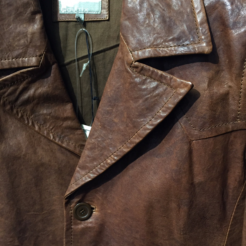 Politix  Brown Leather Jacket