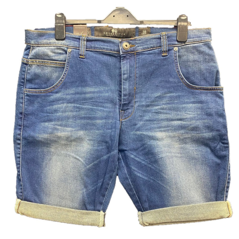 Crosshatch Denim Shorts