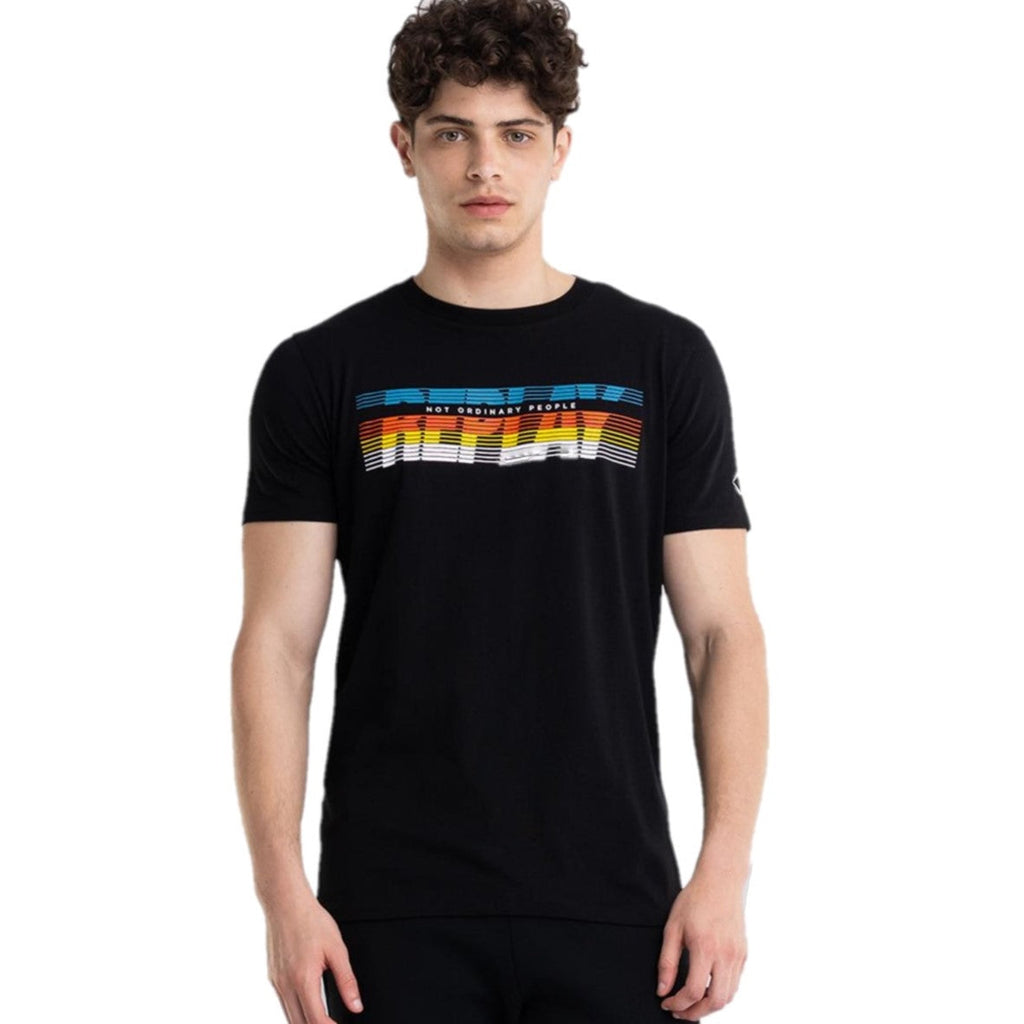 Replay Jersey T-Shirt with Optical Print - Ignition For Men