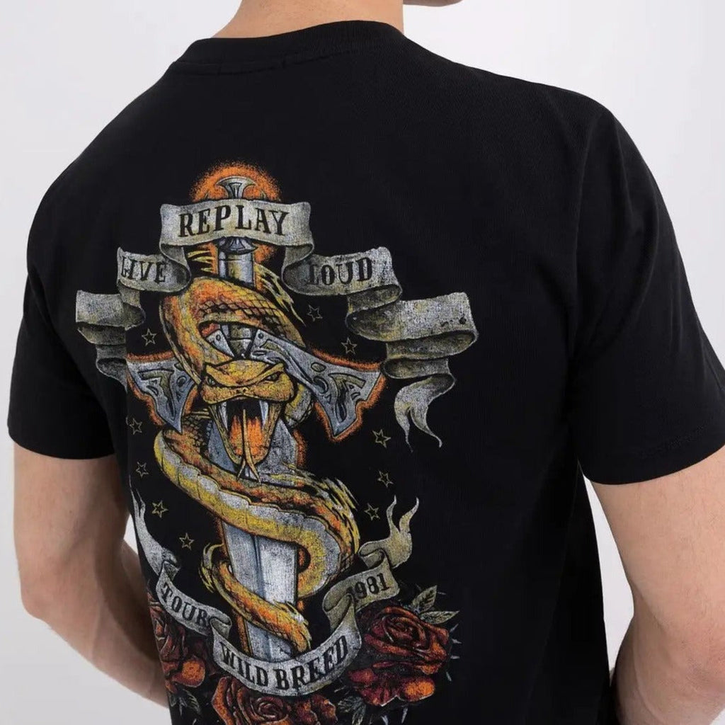 Replay Printed T-Shirt Black M6664.000.23608P