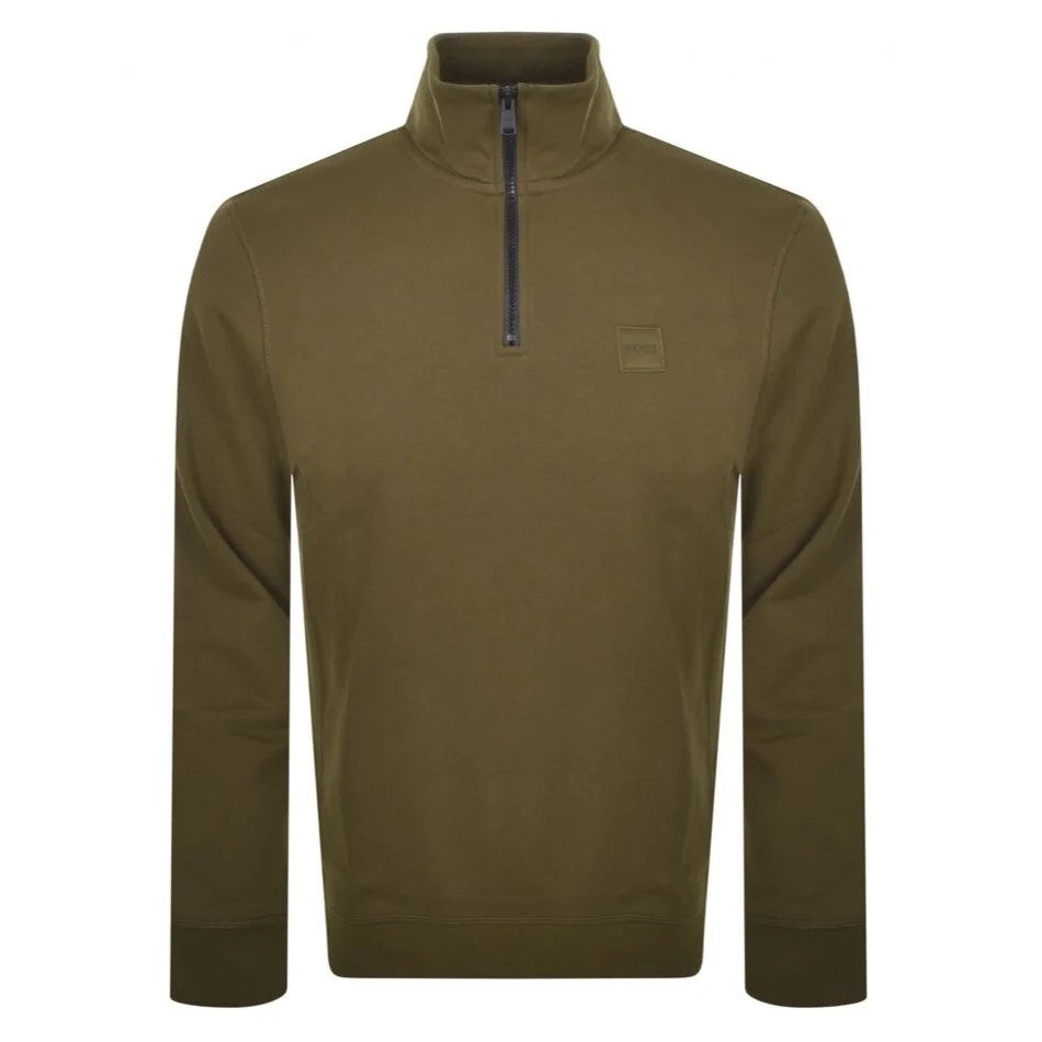 Hugo Boss Zetrust Zip Neck Sweatshirt 50468926 10234591 308 Khaki