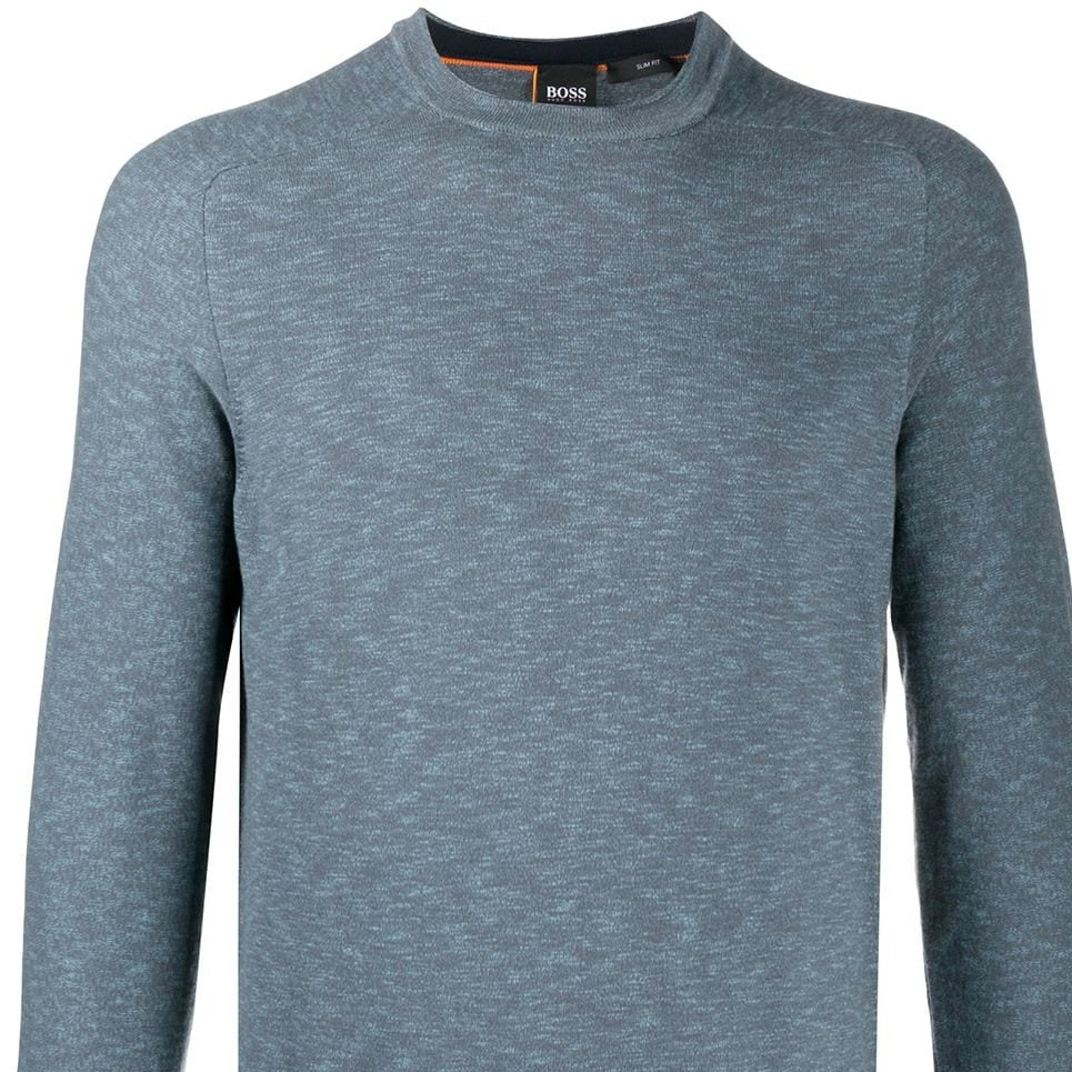 Hugo Boss Crew-Neck Cotton Jumper Blue Gray 50434313 10227894 01 026