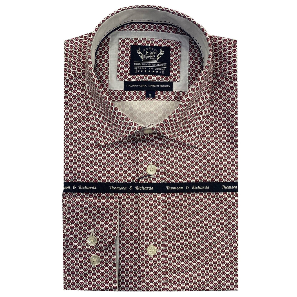 Thomson & Richards Ethan Grey / Wine Shirt