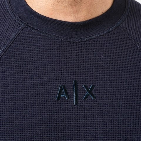 Armani Exchange Waffle Sweatshirt 3DZMHA ZJXQZ 15CX Night Sky