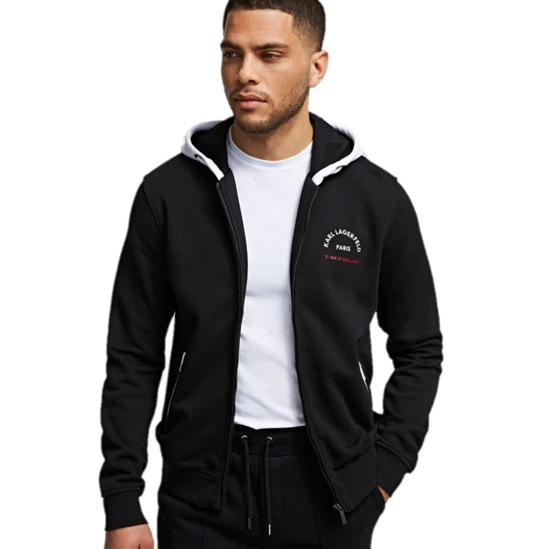 Karl Lagerfeld Zip-Up Hoodie Black 705075 511900 990