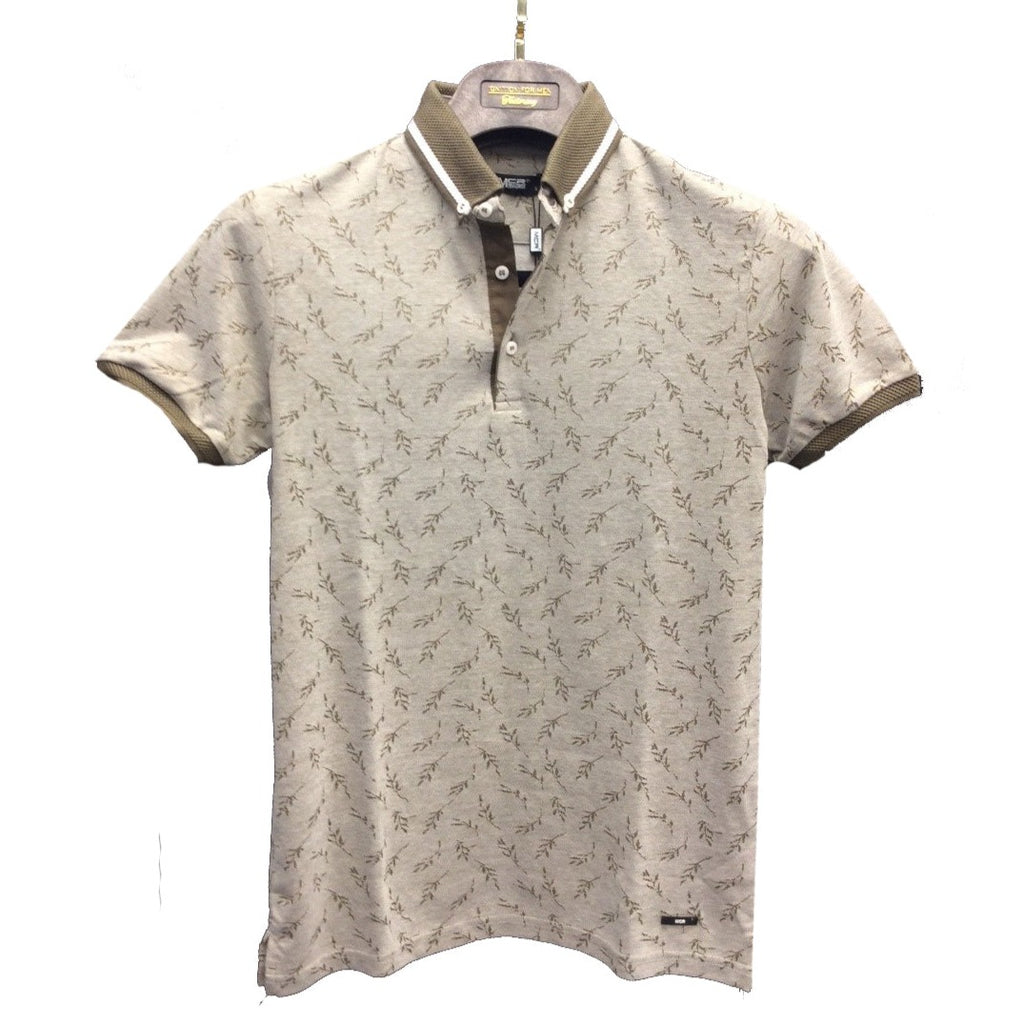 MCR Khaki Floral Print Polo 36635